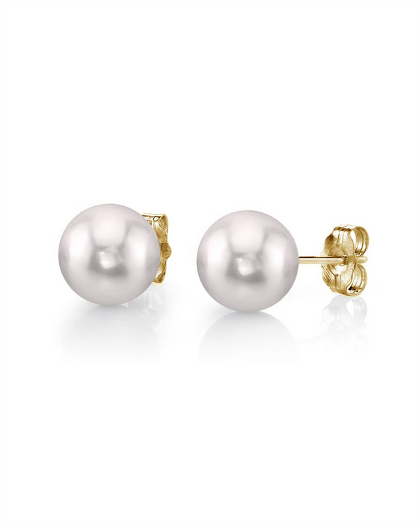 Akoya 7.5 x 8.0 MM Cultured Pearl Stud Earrings