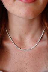Elegant Diamond Necklaces 18K White Gold 11.80 Carats Diamond Tennis Necklace - 17 Inch