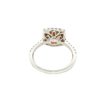 Bold & Elegant 18K White & Rosé Gold Cushion Cut 2.08 Carats Pink Tourmaline & 0.48 Carats Diamond Halo Ring