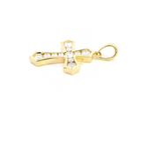 Elegant Diamond Necklaces & Pendants 18K Yellow Gold 0.31 Carats Diamond Small Cross Pendant