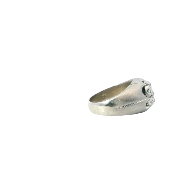 Estate 14K Gold White 0.84 Carats Diamond Accented Fashion Ring