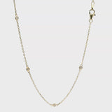 Elegant Diamond Necklaces 14K Gold Yellow 0.29 Carats Diamond Station Necklace - 18 Inch